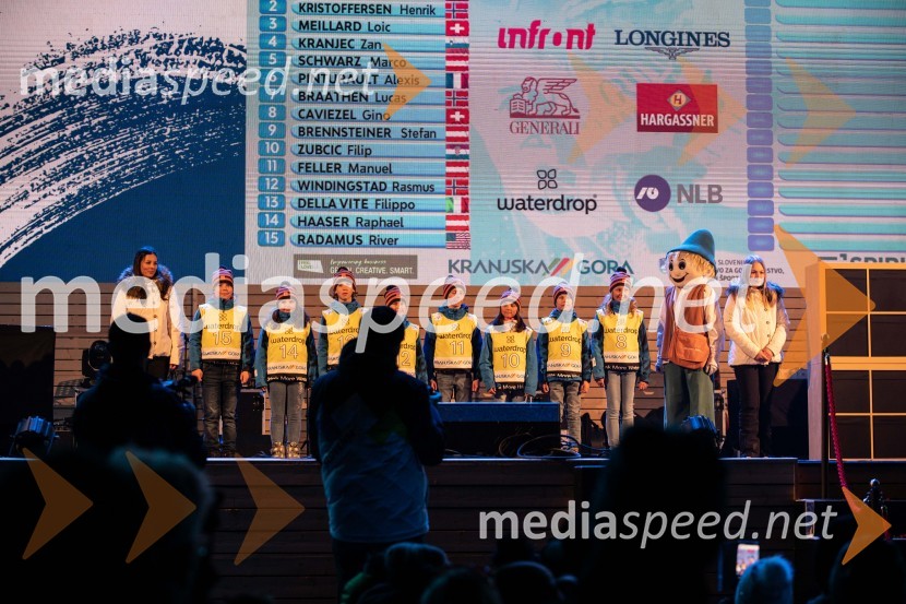 Podelitev pokalov sobotnega veleslaloma in javni žreb, 62. Pokal Vitranc