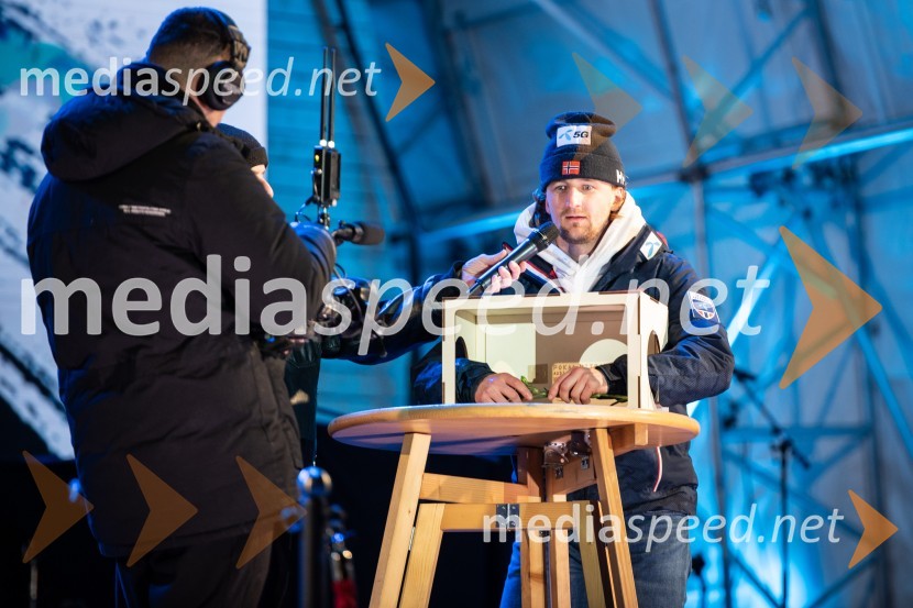  Rasmus Windingstad, smučar (Norveška)Podelitev pokalov sobotnega veleslaloma in javni žreb, 62. Pokal Vitranc