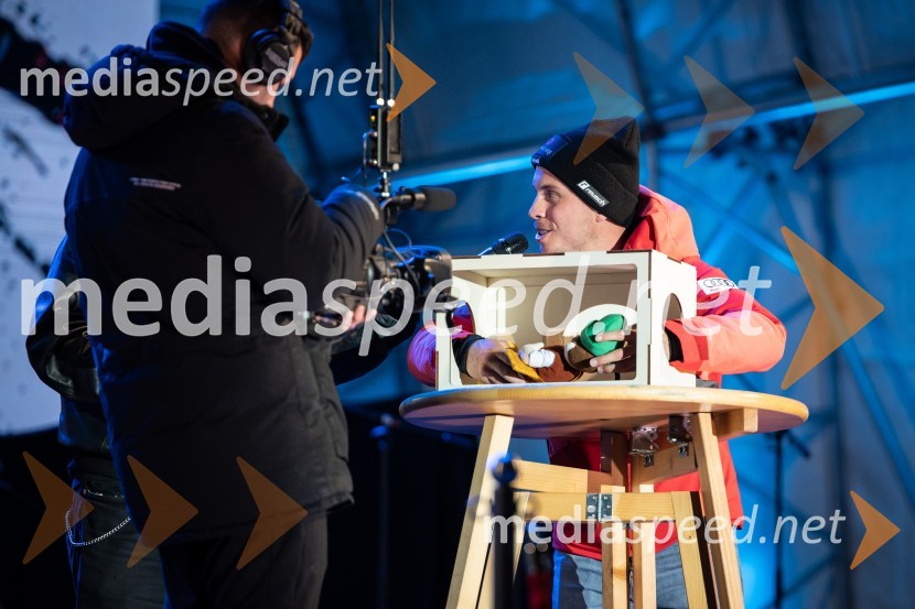  Gino Caviezel, smučar (Švica)Podelitev pokalov sobotnega veleslaloma in javni žreb, 62. Pokal Vitranc