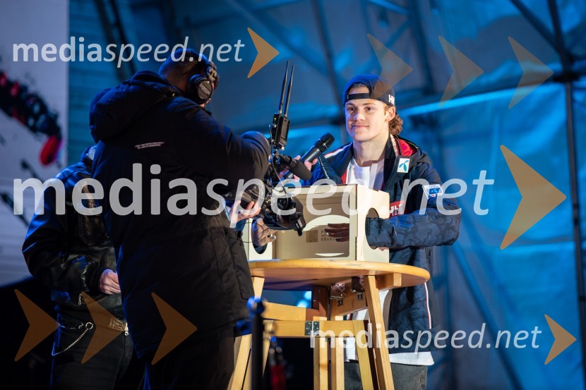  Lucas Braathen, smučar (Norveška)Podelitev pokalov sobotnega veleslaloma in javni žreb, 62. Pokal Vitranc