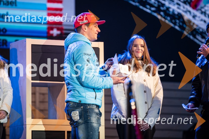  Žan Kranjec, smučarPodelitev pokalov sobotnega veleslaloma in javni žreb, 62. Pokal Vitranc