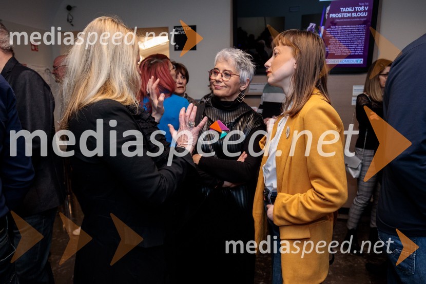  Tatjana Doma, dramaturginja SLG Celje;  Alja Predan, dramaturginja SLG Celje, nekdanja umetniška direktorica Festivala Borštnikovo srečanje, selektorica festivala Dneva komedije;  Živa Čebulj, prevajalka in lektorica31. Dnevi Komedije v Celju, zaključek festivala s Tadejem Tošem