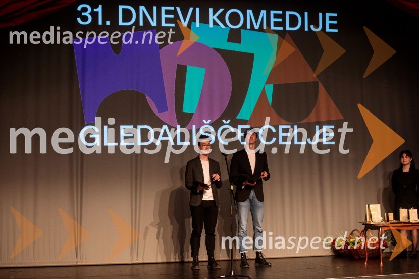  Žan Brelih Hatunić, igralec;  Urban Kuntarič, igralec31. Dnevi Komedije v Celju, zaključek festivala s Tadejem Tošem