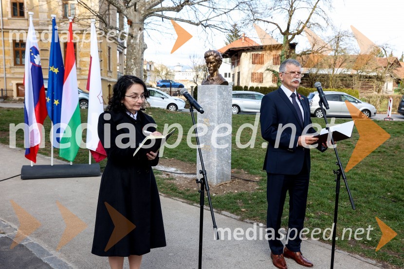  ... ;  László Kövér, predsednik Državnega zbora MadžarskeOdkritje madžarskega kipa v parku La Ciotat v Kranju