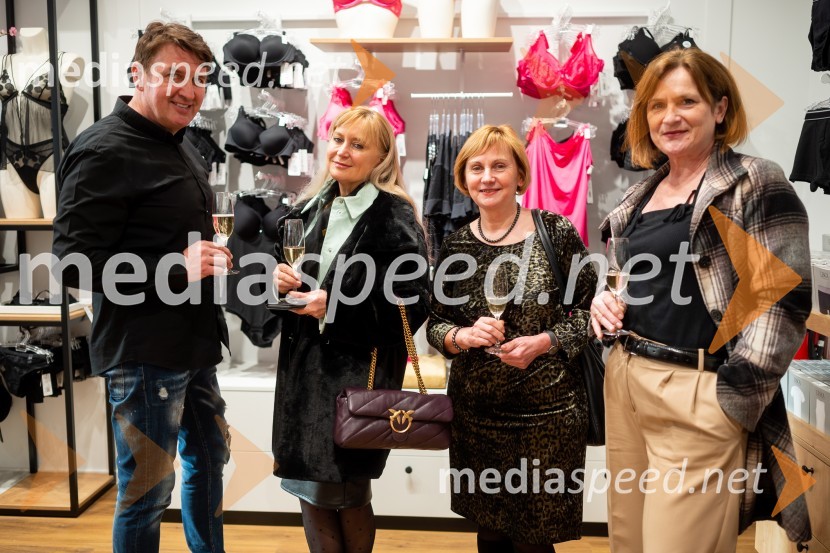  Frenk Derenda, glasbenik;  Vladimira Tomšič, direktorica, Zdravstveni dom Sevnica;  Helena Kožar Zidarič, Inplet pletiva d.o.o;  Slavica Rilak, SevnicaOtvoritev nove Liscine prodajalne