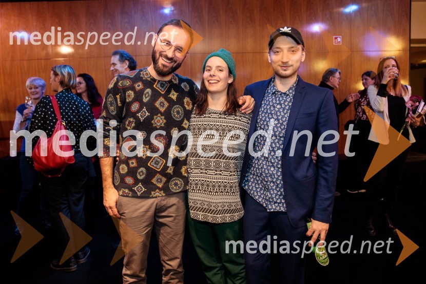  Darjan Mihajlović Cerar, scenograf;  Manca  Trampuš, skupina Koala Voice;  Matic Hrovat, kostumografLunapark, premiera drame