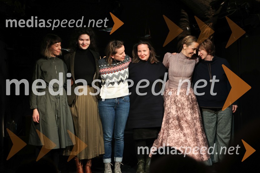  Zala Kalan, avtorica likovne podobe in scenografka;  Tajda Lipicer, dramaturginja in kritičarka;  Tina Kolenik, kostumografinja;  Zvezdana Novaković , pevka, harfistka, igralka, performerka;  Maja Kunšič, igralka;  Maja Cerar, lektoricaPalčica, premiera lutkovne predstave