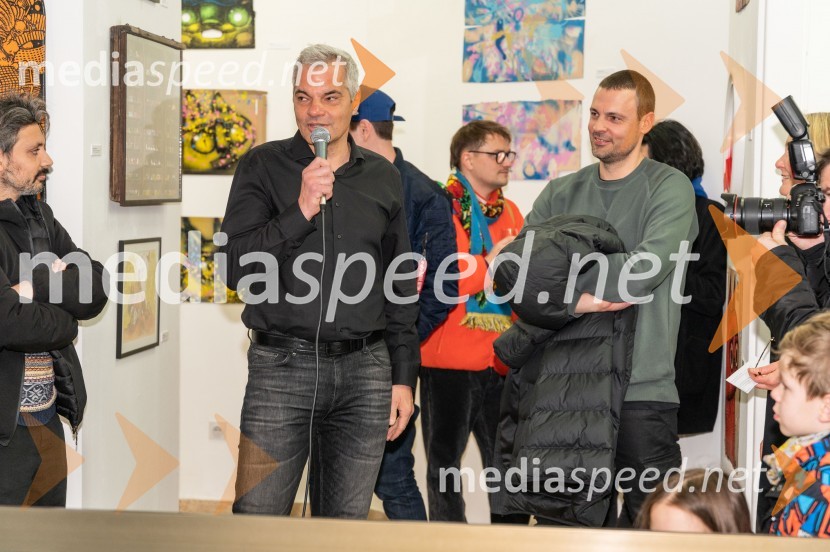  Aleksander Saša Arsenovič, župan, Mestna občina Maribor;  Tine Lugarič, kreativni direktor, agencija TrampolinRecycle or Try, otvoritev razstave v UGM