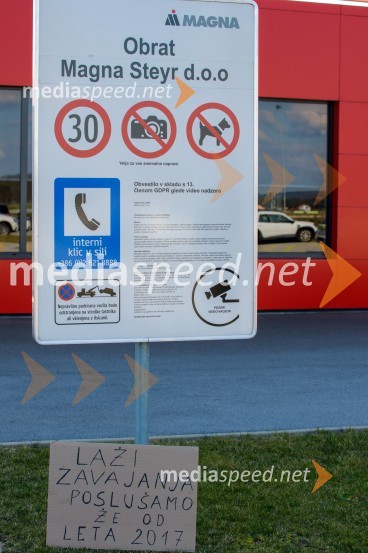 Protestni shod delavcev pred hoško Magno se je izjalovil
