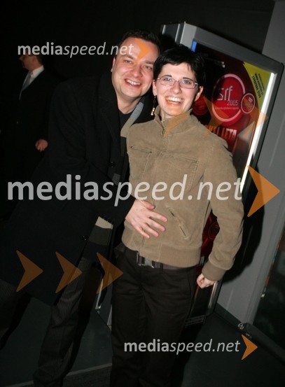 Sašo Papp, voditelj jutranjega programa Radia Center in soproga Lenja Faraguna PappSRF - Slovensi radijski festival 2005