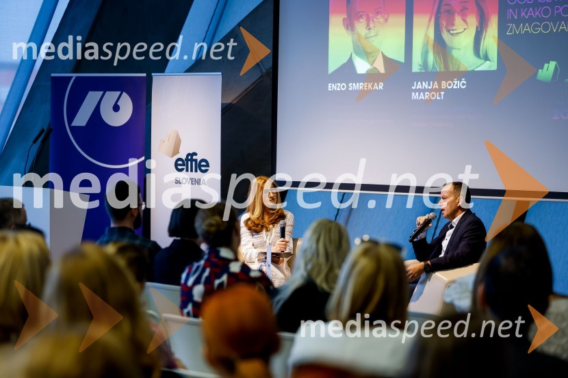  Janja Božič Marolt, direktorica, Mediana d.o.o., predsednica Effie Slovenija 2023;  Enzo Smrekar, predsednik uprave Droge Kolinske in glavni direktor strateškega poslovnega področja v Atlantic Grupi, predsednik SZS, podpredsednik Olimpijskega komiteja SlovenijeEffie dan 2023