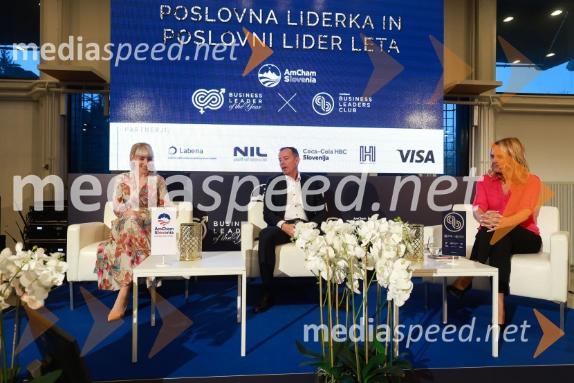  Ana Petrič, direktorica DEOS Centra starejših Notranje Gorice;  Enzo Smrekar, predsednik uprave Droge Kolinske in glavni direktor strateškega poslovnega področja v Atlantic Grupi, predsednik SZS, podpredsednik Olimpijskega komiteja Slovenije;  Ajša Vodnik, izvršna direktorica AmCham (Ameriška gospodarska zbornica)Poslovna liderka in poslovni lider leta 2023