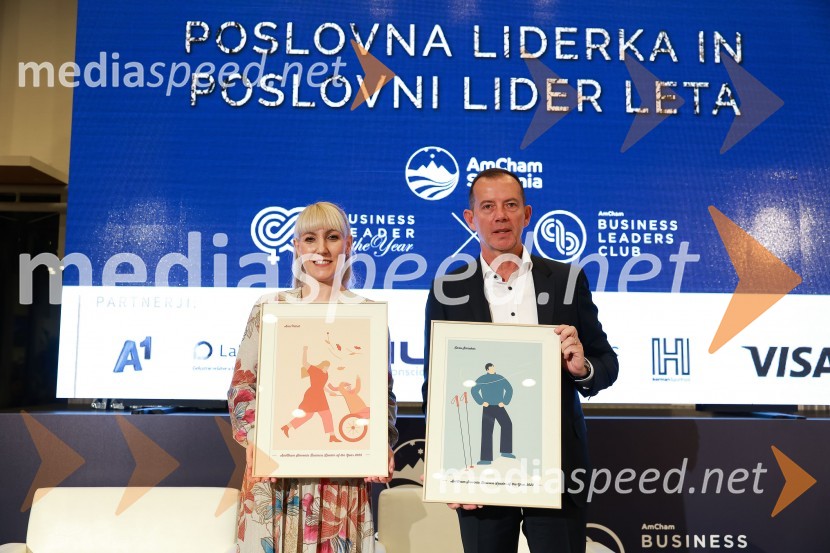  Ana Petrič, direktorica DEOS Centra starejših Notranje Gorice;  Enzo Smrekar, predsednik uprave Droge Kolinske in glavni direktor strateškega poslovnega področja v Atlantic Grupi, predsednik SZS, podpredsednik Olimpijskega komiteja SlovenijePoslovna liderka in poslovni lider leta 2023