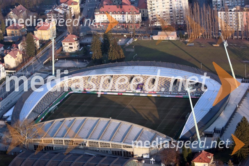 Nogometni stadion Ljudski vrt MariborMaribor in okolica iz zraka