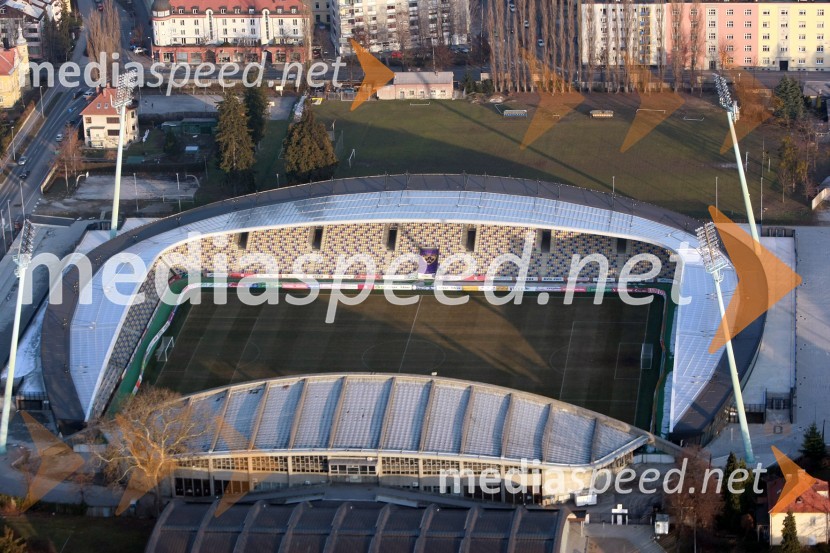 Nogometni stadion Ljudski vrt MariborMaribor in okolica iz zraka