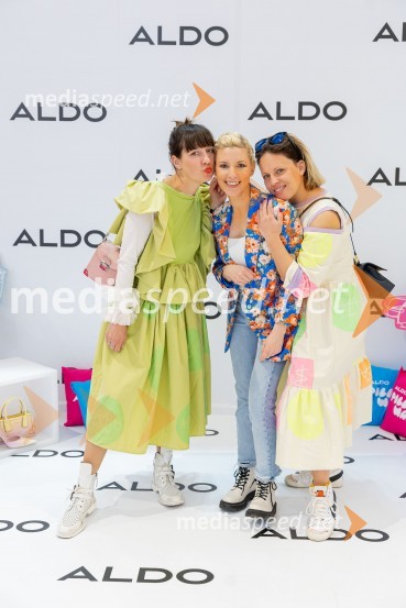  Lara Bernot, modna oblikovalka;  Suzana  Kozel, voditeljica, Jutro na Planetu;  Manja Stević, voditeljica, Jutro na PlanetuAldo trgovina odprla svoja vrata v trgovskem centru Supernova Ljubljana