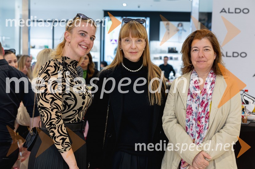  Katja Blažič;  Petra Windschnurer, urednica mode in lepote, Elle;  ... Aldo trgovina odprla svoja vrata v trgovskem centru Supernova Ljubljana