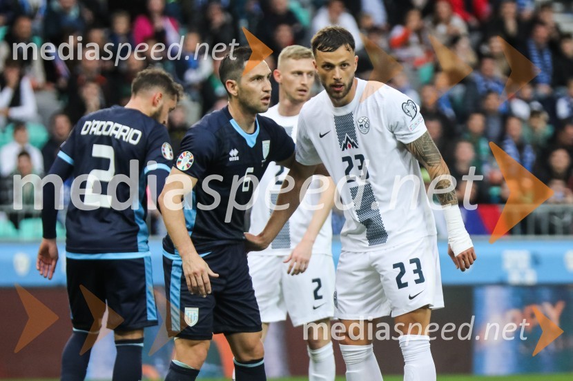  Dante Rossi, nogometaš, San Marino;  David Brekalo, nogometašSlovenija - San Marino, kvalifikacije za evropsko prvenstvo 2024