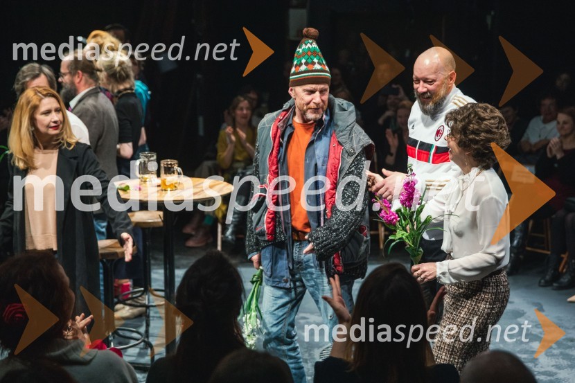  Vesna Pernarčič, igralka;  Borut  Veselko, igralec;  Miha Nemec, igralec, režiser, vodja Snovalnega gledališča Sakerdon Mihajlovič;  Vesna  Slapar, igralka53. Teden slovenske drame, otvoritev