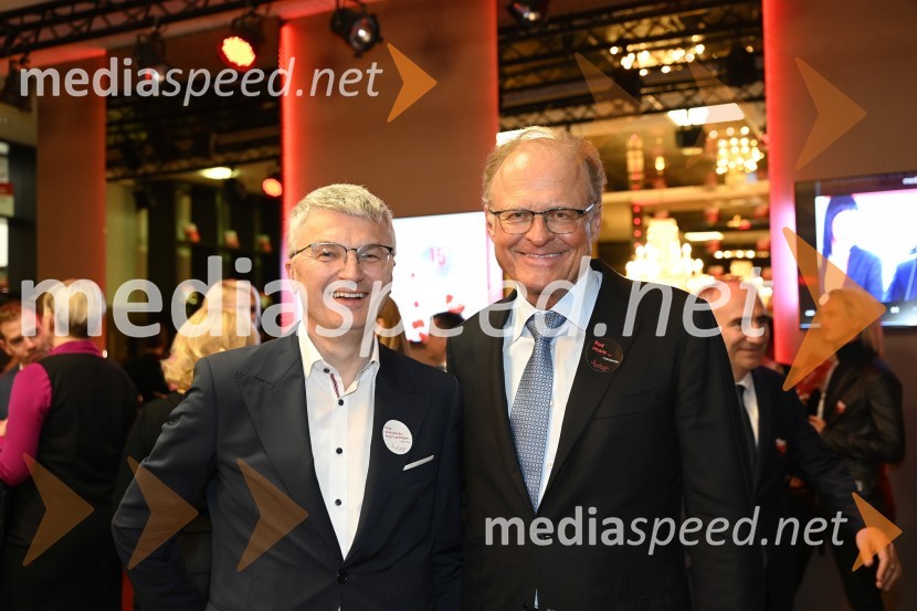  Franci Pliberšek, lastnik in generalni direktor podjetja MIK d.o.o.;  Janez  Škrabec, direktor Riko d.o.o.Lin&Nil, dogodek ob 15-letnici delovanja in izdaji dveh novih knjig