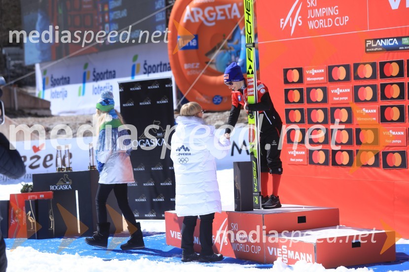 dr. Nataša Pirc Musar, predsednica Republike Slovenije;  Stefan Kraft, smučarski skakalec (Avstrija)Planica 2023, sobota