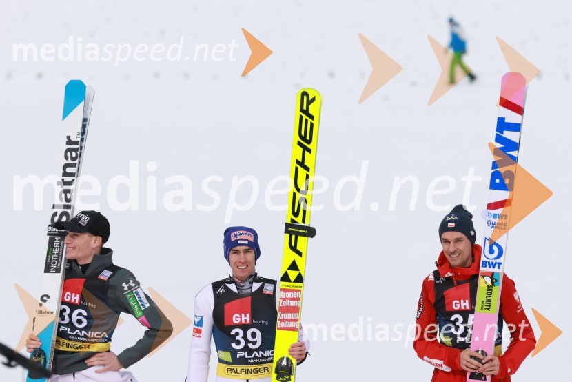  Anže Lanišek, smučarski skakalec;  Stefan Kraft, smučarski skakalec (Avstrija);  Piotr Żyła, smučarski skakalec (Poljska)Planica 2023, sobota