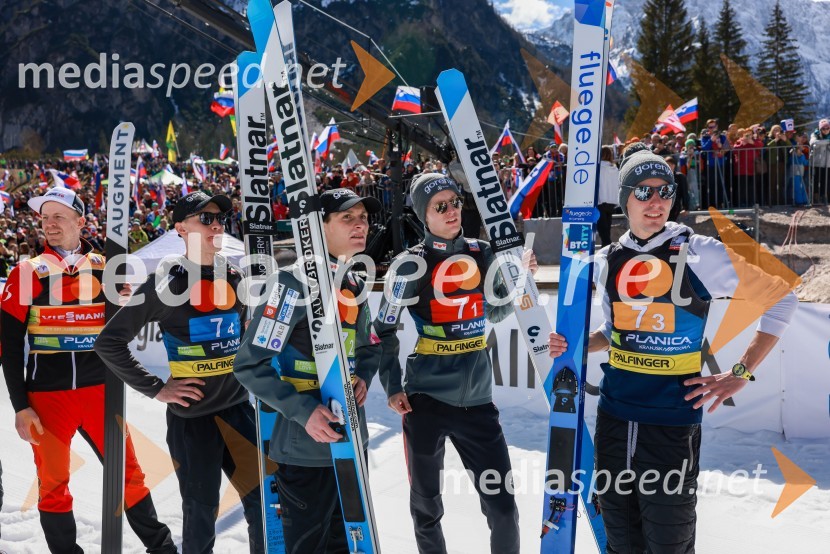  Michael  Hayböeck, smučarski skakalec (Avstrija);  Anže Lanišek, smučarski skakalec;  Domen Prevc, smučarski skakalec;  Lovro Kos, smučarski skakalec;  Timi Zajc, smučarski skakalecPlanica 2023, sobota