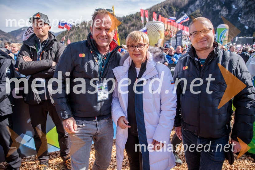  Peter Bakenecker, predsednik centrala Evropa, Mastercard; dr. Nataša Pirc Musar, predsednica Republike Slovenije;  Aleš Petejan, vodja marketinga, MastercardPlanica 2023, sobota