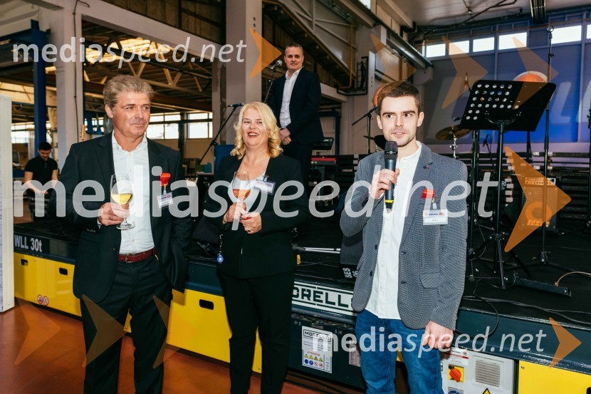  Drago Jernej, direktor Lasertehnik Maribor;  Nada Marinković, Lasertehnik Maribor;  Mak JernejLASERTEHNIK, 22. obletnica in otvoritev novih poslovno - proizvodnih prostorov