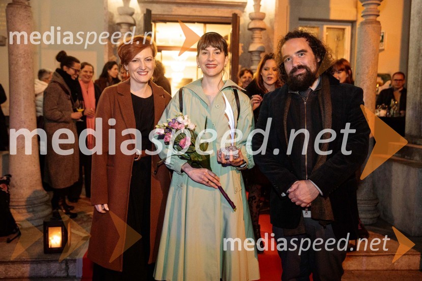 dr. Asta Vrečko, ministrica za kulturo;  Anja Novak Anjuta, igralka;   Jure Novak, režiser, direktor, Prešernovo gledališče Kranj53. Teden slovenske drame, sklepna slovesnost s podelitvijo nagrad