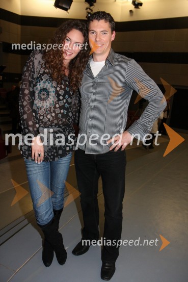 Vasilij Žbogar, jadralec in  njegovo dekle Maja BedalovRdeča preproga s Sebastianom, snemanje oddaje