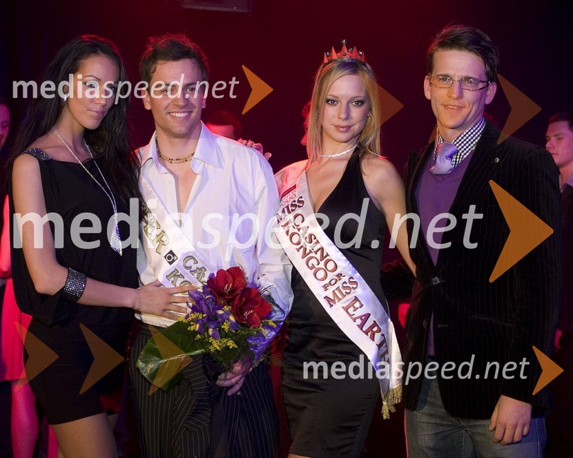 Tina Gaber, miss Hawaiian Tropic 2008, Jernej Kaloh, Mister Casino Kongo 2009, Maja Jamnik, miss Casino Kongo 2009 in  	Primož Jere, Mister Casino Kongo 2008Mister Casino Kongo 2009