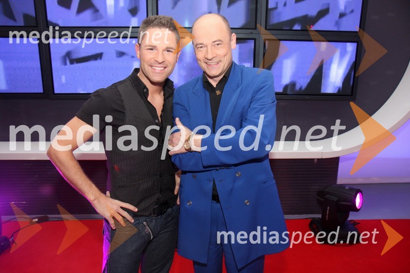 Sebastian, pevec in tv voditelj in čarodej VladimirRdeča preproga s Sebastianom, snemanje oddaje