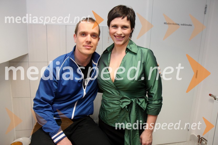 Mate Brodar, član DaPhenomena in Nuška Drašček, pevkaRdeča preproga s Sebastianom, snemanje oddaje