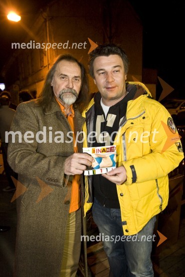 Dragan Bulič, glasbeni uredni Radia Slovenija in Sebastian Artič (Žan Ljubljanski), lastnik Čarli TVDinamit, 1. rojstni dan oddaje Čarli TV
