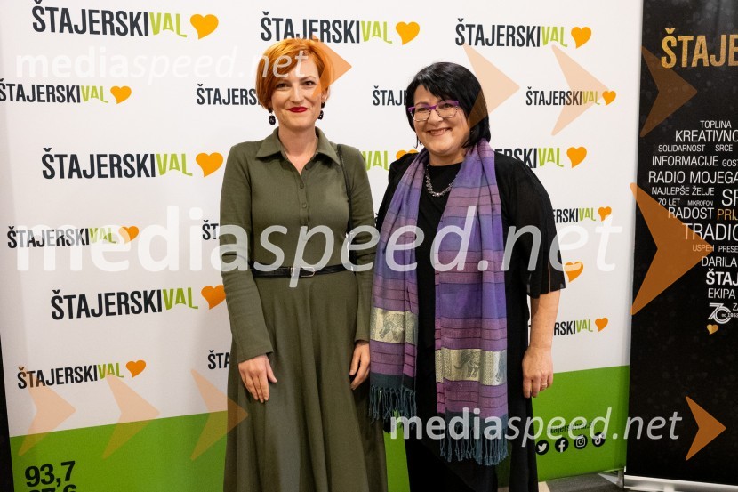 dr. Asta Vrečko, ministrica za kulturo;  Greta  Kokot Rajković, programska direktorica, Štajerski valSlavnostna akademija ob 70 – letnici Radia Štajerski val