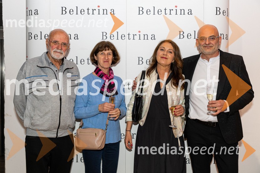  Dušan Merc, predsednik Društva slovenskih pisateljev;  Janja Klander Merc, učiteljica;  Valentina Vovk, trgovina Parada;  Urban Vovk, glavni urednik, BeletrinaBeletrinino spomladansko druženje