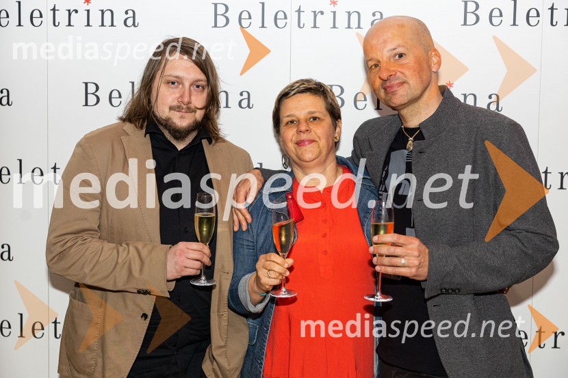  Aleš Novak, novinar;  Maja Pertič Gombač, novinarka;  Andraž Gombač, urednik, BeletrinaBeletrinino spomladansko druženje