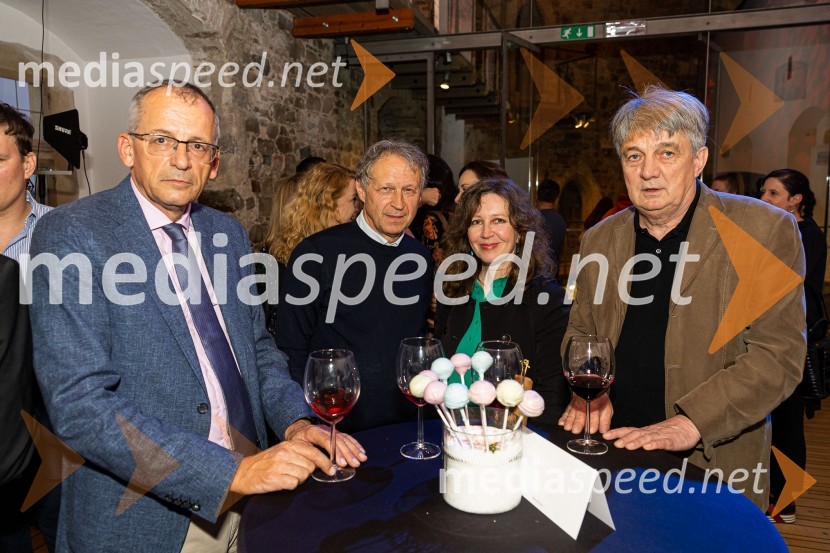 dr. Peter Štih, predsednik SAZU;  Viljem Leban, direktor NUK;  Vesna Trobec;  Jožef  Školč, Državni svetBeletrinino spomladansko druženje