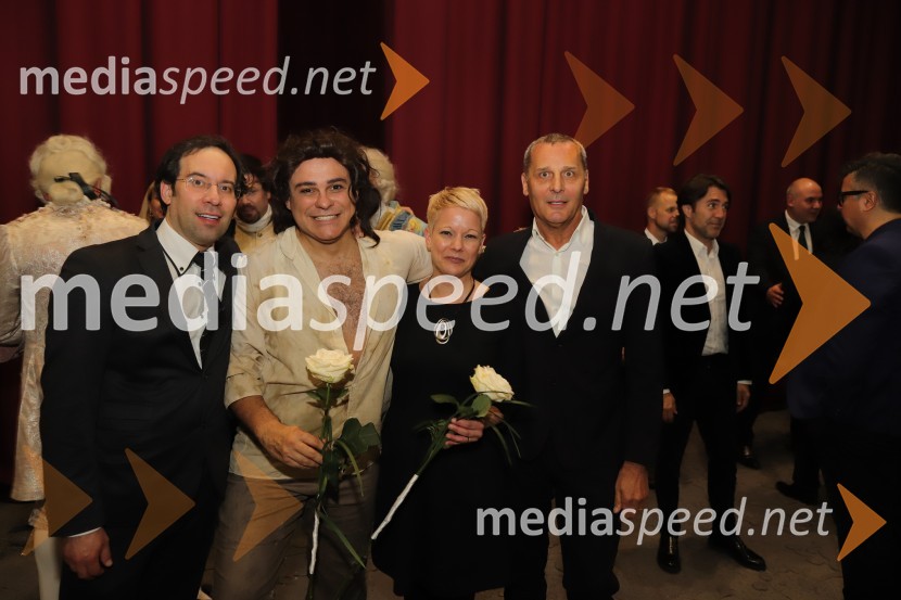  Simon Krečič, umetniški direktor Opere SNG Maribor;  Max Jota, pevec;  Zsuzsa Budavari Novak, zborovodkinja;  Danilo Rošker, direktor SNG MariborManon Lescaut s Sabino Cvilak, premiera Opere in Baleta SNG Maribor