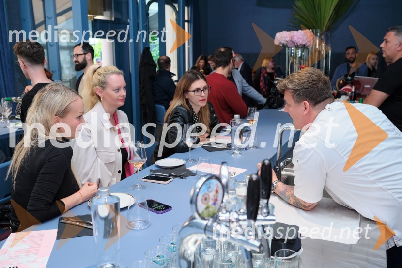  ... ;  Ana Savšek;  Tina  Lamovšek, urednica, Radio Prvi;  Jorg Zupan, solastnik, AFTRAFTR, otvoritev nove sodobne restavracije Jorga Zupana in Matjaža Ivanca