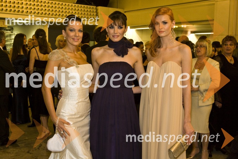 Iris Mulej, Miss Universe 2002, Nataša Pinoza, Miss Universe 2006 in Tjaša Kokalj, Miss Universe 2007Viktorji 2008, druženje pred dvorano