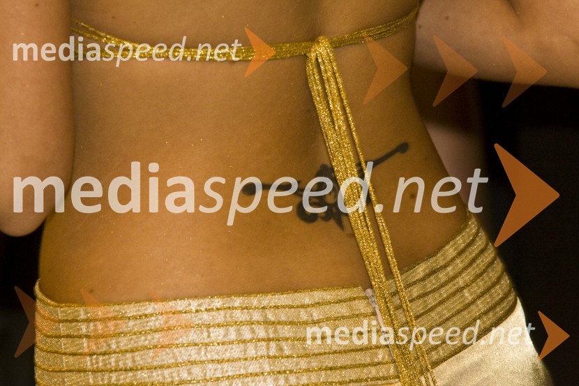 Tetovaža Doroteje Premužič, playboyeve zajčice in dekleta Roka TrkajaViktorji 2008, druženje pred dvorano