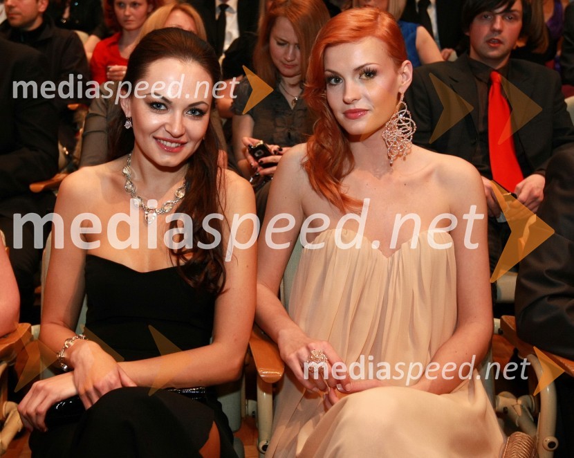 Iryna Osypenko, manekenka in Tjaša Kokalj, Miss Universe Slovenije 2007Viktorji 2008, dogajanje na odru in v dvorani