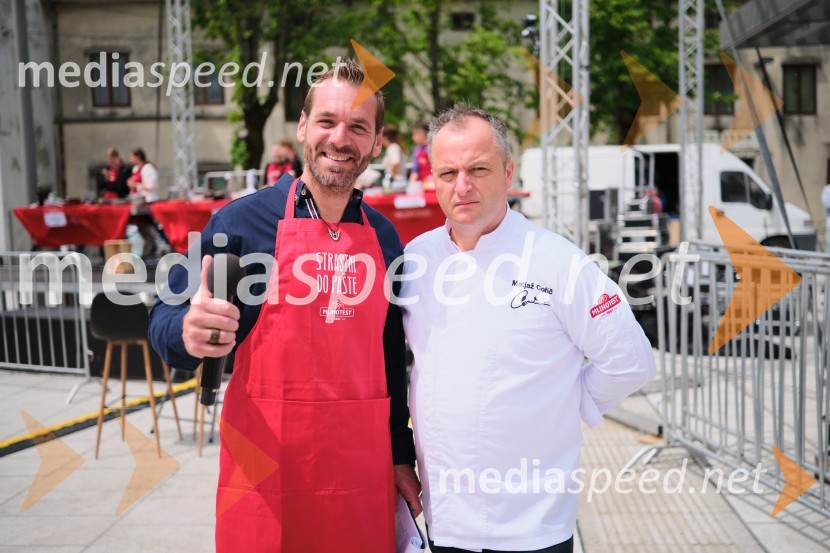  Iztok Gustinčič, radijski voditelj, glasbenik;  Matjaž Cotič, chef, Koča na KokošiPašta Fešta - največji festival testenin