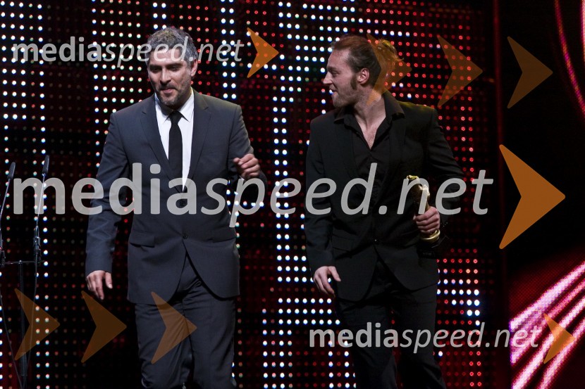 Sebastian Cavazza in Gregor Luštek, igralcaViktorji 2008, dogajanje na odru in v dvorani