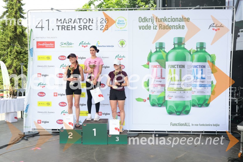  Urška Krajnc, 2. mesto kategorija ženske skupno, 41. Maraton treh src;  Jasmina Ilijaš, 1. mesto kategorija ženske skupno, 41. Maraton treh src;  Jerca Kunšič, 3. mesto kategorija ženske skupno, 41. Maraton treh src41. Maraton treh src