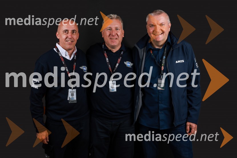  Giuseppe Grandi;  Erik Fuzessery;  Igor Kolenko, predsednik komisije za Speedway, AMZSSpeedway, kvalifikacije SP U21, Grmek do 6. mesta