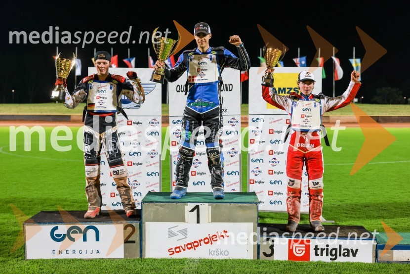  Norick Blödorn, speedwayist, Nemčija;  Emil Breum, speedwayist, Danska;  Mateusz Cierniak, speedwayist, PoljskaSpeedway, kvalifikacije SP U21, Grmek do 6. mesta