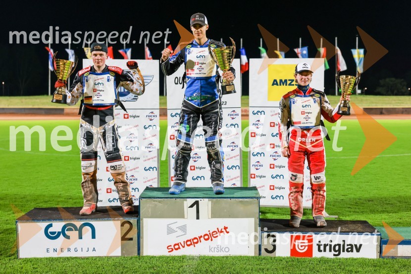  Norick Blödorn, speedwayist, Nemčija;  Emil Breum, speedwayist, Danska;  Mateusz Cierniak, speedwayist, PoljskaSpeedway, kvalifikacije SP U21, Grmek do 6. mesta